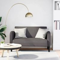 Sofa dwuosobowa Szara 110 cm Skóra ekologiczna
