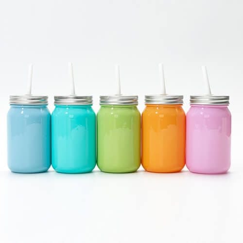 Kubek szklany 450 ml Mason Jar Full Color bez uszka do sublimacji - fioletowy na Arena.pl