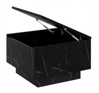 Ława Stolik Kawowy z pojemnikiem Czarny Marmur 60 / 60 MUUX pr
