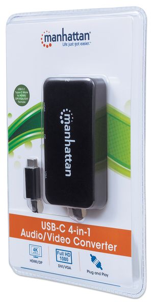Adapter Manhattan AV USB-C na HDMI/DP/DVI/VGA 4K60Hz 152600 zdjęcie 6