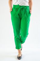 Eleganckie spodnie z kokardą Amelia Zielone UNI DUŻY