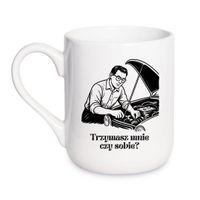 KUBEK "TRZYMASZ MNIE CZY SOBIE?" Wzór - Elegant Coffee 330 ml