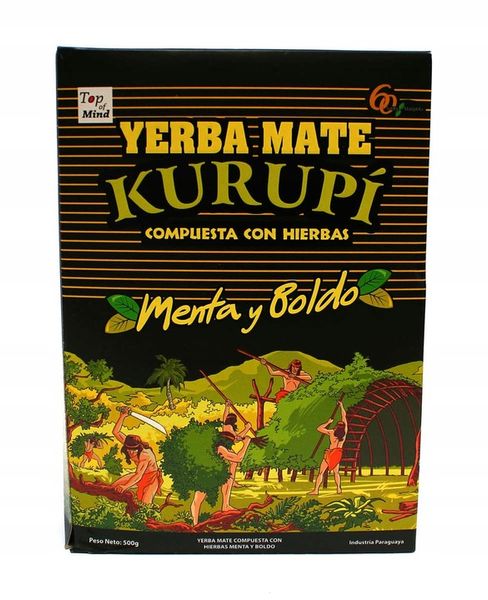 Yerba Mate Kurupi Menta Boldo 2x500g 1kg Compuesta con Hierbas zdjęcie 2