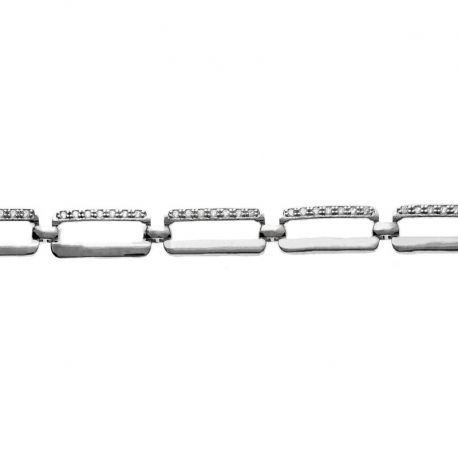 SREBRNA BRANSOLETKA PROSTOKĄTY Z CYRKONIAMI SREBRO PRÓBY 925 na Arena.pl