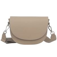 VERA PELLE torebka damska skórzana listonoszka z paskiem V558 beżowa