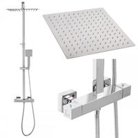 Zestaw prysznicowy bateria termostat duża deszczownica 30 cm chrom - Yoka