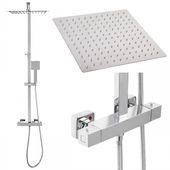 Zestaw prysznicowy bateria termostat duża deszczownica 30 cm chrom - Yoka