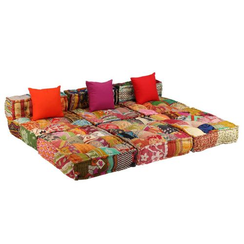 Patchworkowa sofa modułowa 3-osobowa VidaXL na Arena.pl