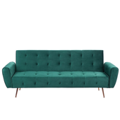 Sofa rozkładana welurowa szmaragdowa SELNES