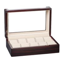 Ekskluzywne Pudełko na 10 Zegarków – Wenge –Lakier Fortepianowy – 29x18x10