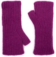 Rękawiczki bez palców, mitenki Saretto - z dodatkiem wełny Fuksja