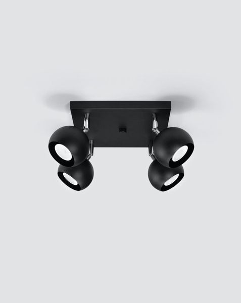Plafon LAMPA sufitowa SL.0446 kwadratowa OPRAWA reflektorki kule balls czarne zdjęcie 2