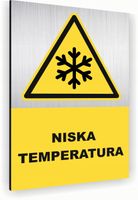 Tabliczka znak informacyjny 30x20 NISKA TEMPERATURA Nierdzewna NADRUK UV