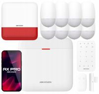 Zestaw Alarmowy WiFi AX Pro Hikvision 8x Czujka PIR Syrena Zew + Klawiatura