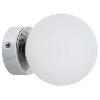 Kinkiet LAMPA ścienna MIJA 20763103 Kaspa szklana OPRAWA modernistyczna kula ball chrom biała
