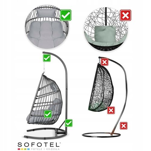 FOTEL OGRODOWY WISZĄCY + GRATIS SZARE PODUSZKI na Arena.pl