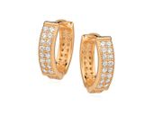 Eleganckie pozłacane srebrne kolczyki kółka z cyrkoniami srebro 925 Z0962G