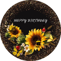 Opłatek na tort Słoneczniki Słonecznik Kwiaty Tekst 18 30 40 50 60 Urodziny