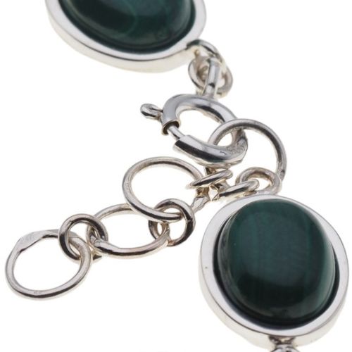 Bransoletka z owalnym malachitem w srebrze na Arena.pl