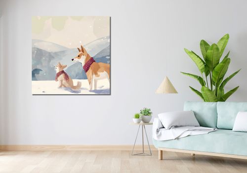 Obraz 100x100cm Śnieżny Kompan na Arena.pl