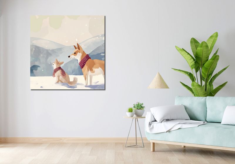 Obraz 100x100cm Śnieżny Kompan zdjęcie 2