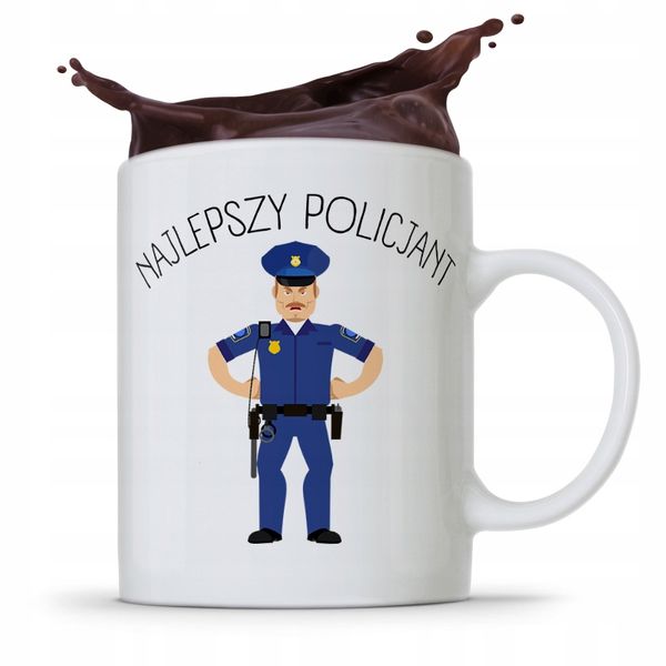 Kubek Prezent Dla Najlepszego Policjanta Z Nadrukiem Ze Zdjęciem zdjęcie 1