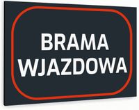 Tabliczka znak informacyjny 30x20 Antracyt BRAMA WJAZDOWA Dibond NADRUK UV