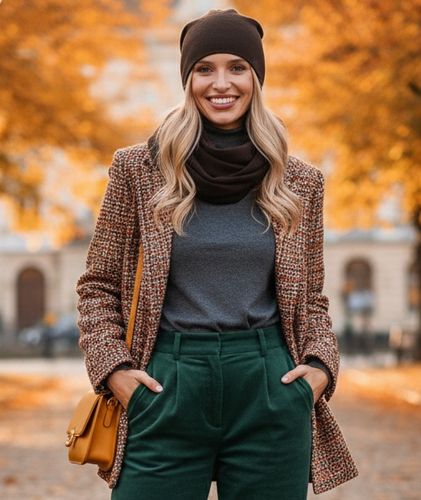 CZAPKA damska przejściowa jesienna gładka Polska modny BRAZ czekolada na Arena.pl