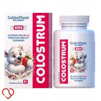 Colostrum Kids Dla Dzieci Truskawkowe Cukierki Siara 40%IGG Probiotyk 60szt