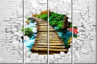 120CM 80 OBRAZ 4 ELEM ŚCIANA WIDOKIEM MOST ŚCIENNY