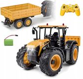 DUŻY TRAKTOR ZDALNIE STEROWANY auto rc CIĄGNIK JCB +PILOT + PRZYCZEPA 70 cm