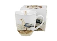 KUBEK PORCELANOWY DUO MEWA SREBRZYSTA NA PREZENT 400 ML