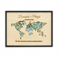 Ramka ślubna  koperta na pieniądze MAPA PREZENT na ŚLUB grawer