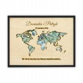 Ramka ślubna  koperta na pieniądze MAPA PREZENT na ŚLUB grawer