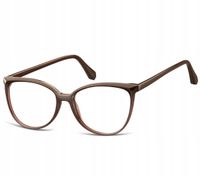 Damskie okulary zerówki KOCIE Oprawki korekcyjne optyczne SUNOPTIC Brąz