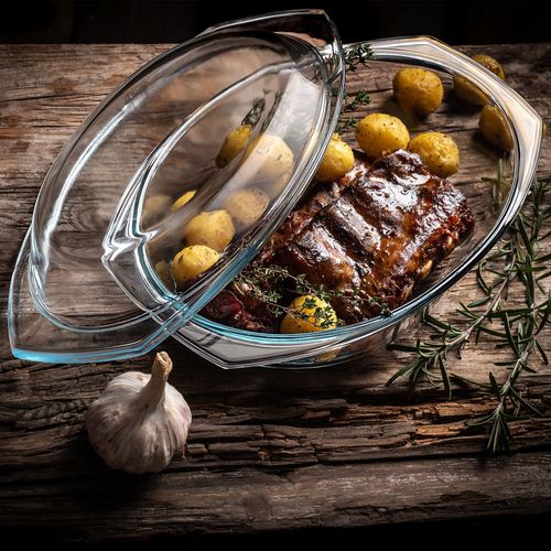 NACZYNIE ŻAROODPORNE OWALNE Z POKRYWĄ TRWAŁE 2,9L na Arena.pl