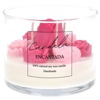 świeca sojowa zapachowa świeczka kwiaty handmade prezent candela