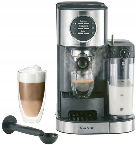 Ekspres ciśnieniowy ze spieniaczem Silvercrest SEMM 1470W Funkcja Latte na Arena.pl