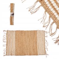 DYWAN JUTOWY Z FRĘDZLAMI SALON PRZEDPOKUJ 60X90 CM BEŻOWY NATURALNY BOHO