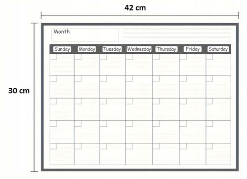 PLANER NA LODÓWKĘ MIESIĘCZNY Kalendarz magnetyczny Tablica + Gąbka MARKERY na Arena.pl