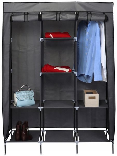 SZAFA Przenośnia tekstylna 8 półek pojemna 127X45X172CM turystyczna lekka zdjęcie 1