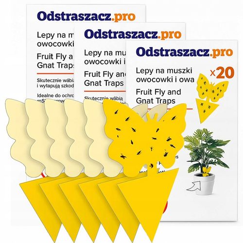 60 Lep na Ziemiórki Owady Żółte Lepy do Doniczek Taśma Domowa Meszki na Arena.pl