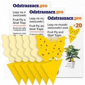 60 Lep na Ziemiórki Owady Żółte Lepy do Doniczek Taśma Domowa Meszki