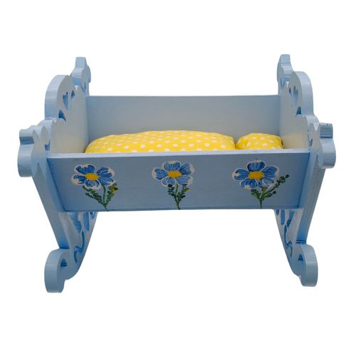 Kołyska dla Lalek Drewniana Handmade + Pościel.  Wyrób kolekcjonerski na Arena.pl