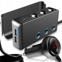 ROZDZIELACZ ROZGAŁĘŹNIK GNIAZDA ZAPALNICZKI 12-24V 4 x USB ŁADOWARKA