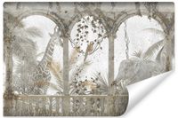 Fototapeta DŻUNGLA Palmy Zwierzęta Liście Beton Kolumny 90cm x 60cm