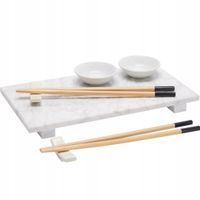 ZESTAW DO SERWOWANIA SUSHI DLA 2 OSÓB Z MARMUROWĄ TACĄ 27 X 15 X 2 CM