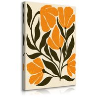 Obraz Do Salonu Pomarańczowe Tropikalne Kwiaty Styl Boho 20cm x 30cm