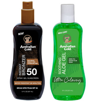 Australian Gold Żel W Sprayu Z Bronzerem SPF50 + Aloe Po Opalaniu