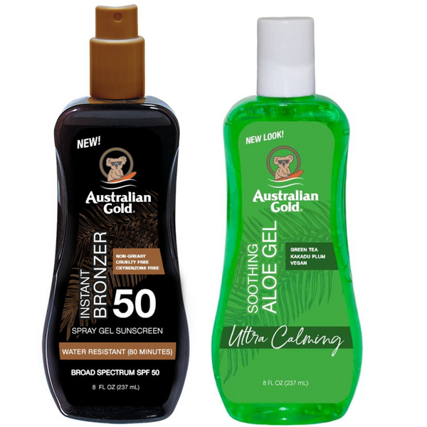 Australian Gold Żel W Sprayu Z Bronzerem SPF50 + Aloe Po Opalaniu zdjęcie 1